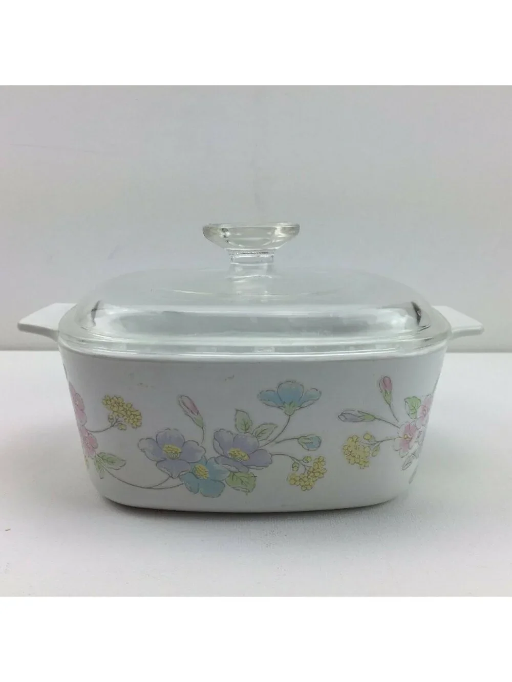 Corning Ware A-1 1/2- B 1.5 Liter Watercolor Floral Casserole Dish Bowl Lid Set
